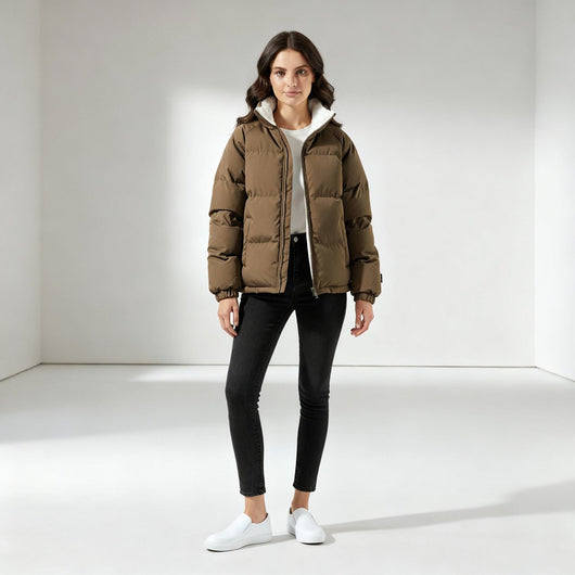 Chaqueta Acolchada Charlotte con Capucha y Forro Polar