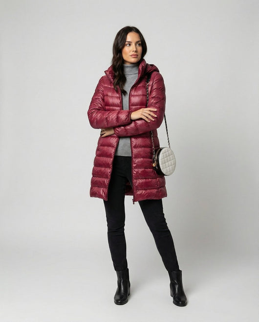 Chaqueta Annika de Plumón Ultraligera con Capucha y Corte Slim