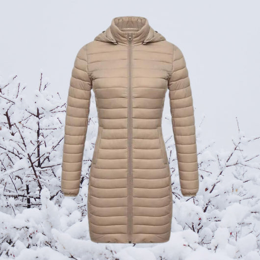 Parka Greta Larga Acolchada Ultraligera con Capucha