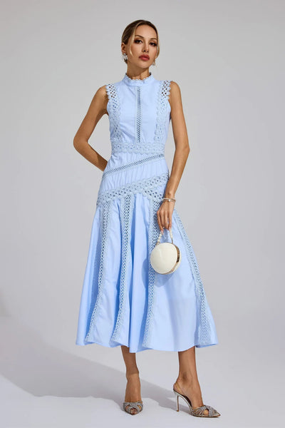 Caroline | Vestido Midi de Encaje sin Mangas para Boda