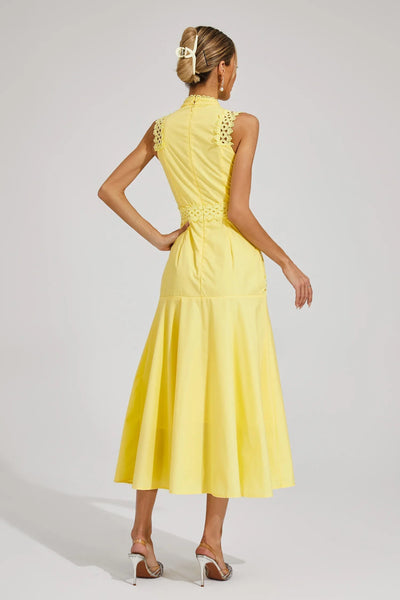 Caroline | Vestido Midi de Encaje sin Mangas para Boda