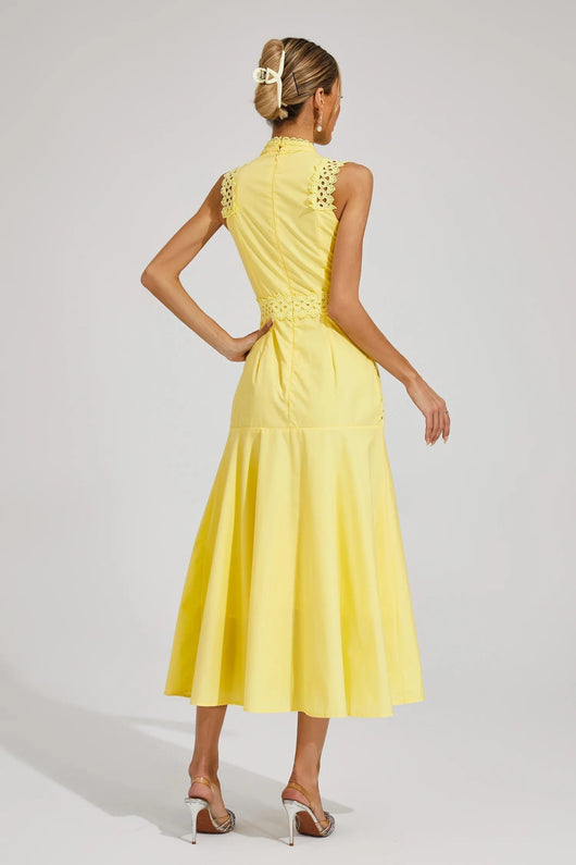 Caroline | Vestido Midi de Encaje sin Mangas para Boda