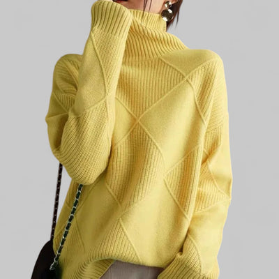 Jersey Barbara Oversize de Cuello Alto Estampado